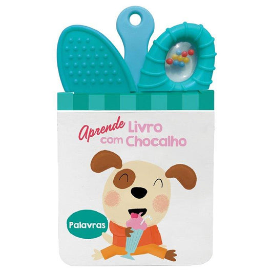Aprende - Livro com Chocalho: Cão - Azul