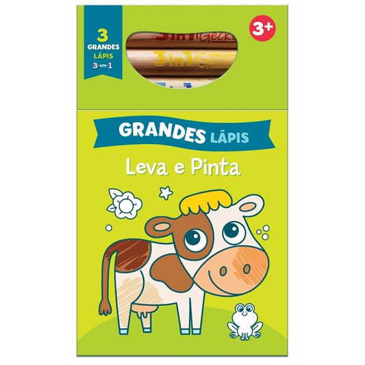 Grandes Lápis - Leva e Pinta: Verde - Vaca