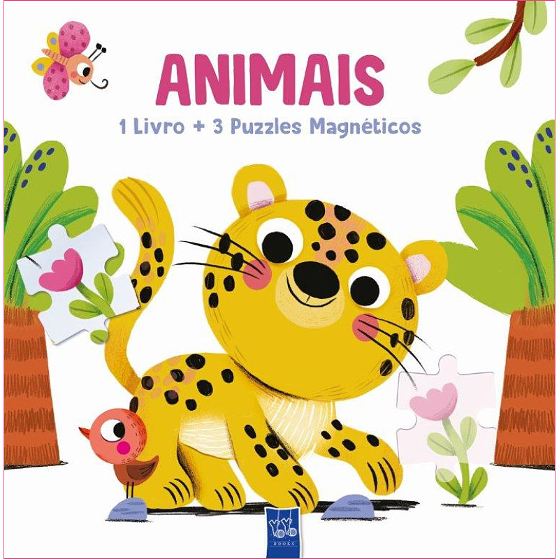 Animais - 1 Livro + 3 Puzzles Magnéticos