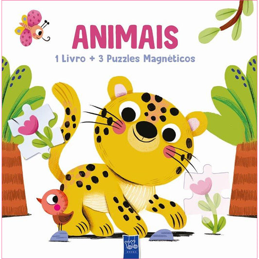 Animais - 1 Livro + 3 Puzzles Magnéticos