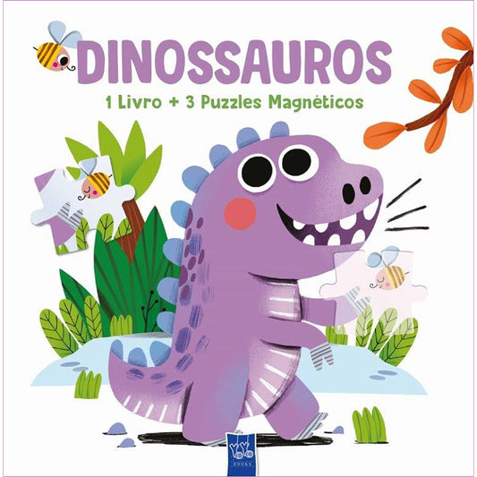 Dinossauros - 1 Livro + 3 Puzzles Magnéticos