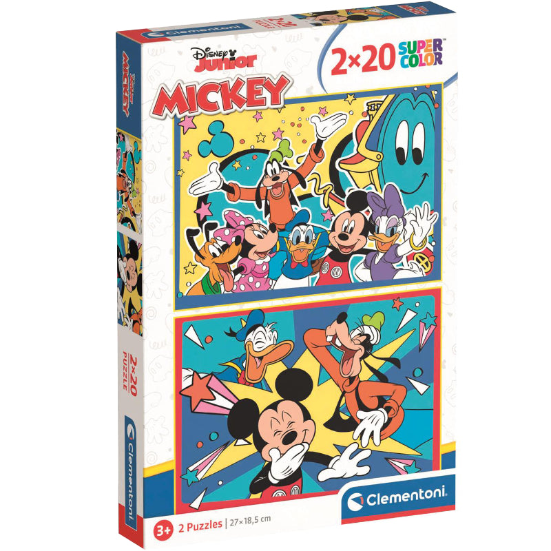 Puzzles 2x20 Peças - Mickey Supercolor