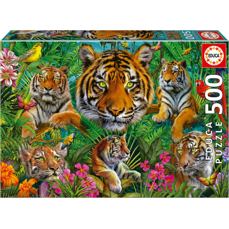 Puzzle 500 Peças - Selva de Tigres