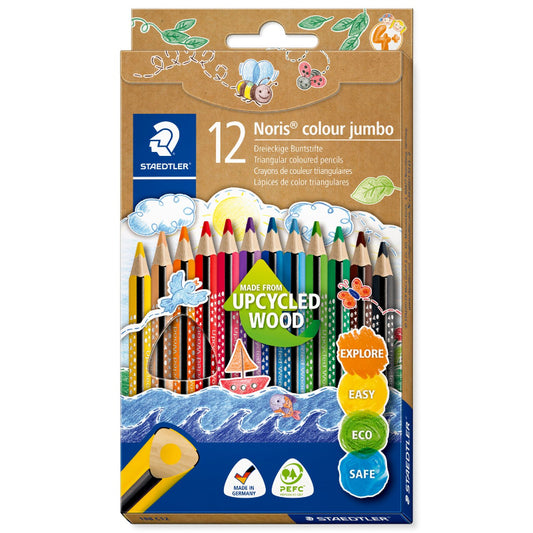 12 Lápis de Cor Triangular Staedtler Noris Jumbo