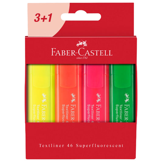 4 Marcadores Superfluorescentes - Faber-Castell