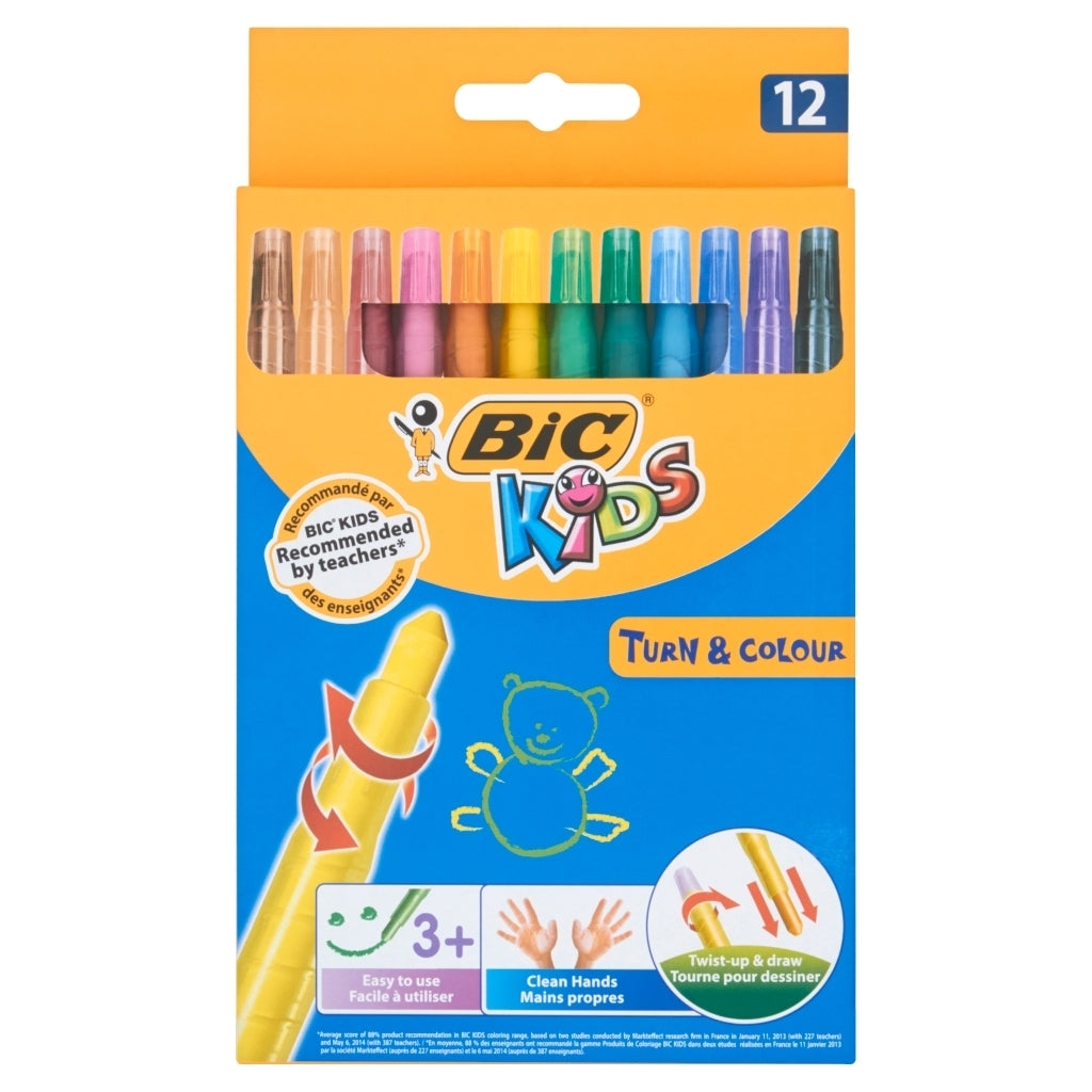 Bic Kids - 12 Lápis de Cera Turn&Colour - 880508