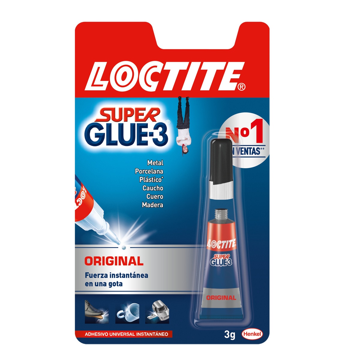 Super Glue-3 Colagem Universal Transparente e Instantânea 1 x 3 g Loctite