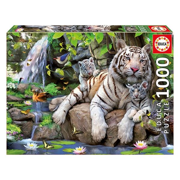 Puzzle 1000 Peças - Tigres Brancos de Bengala