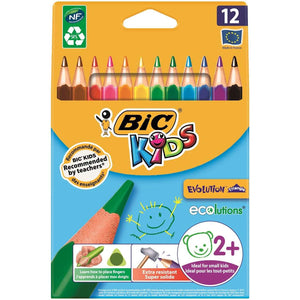 BIC 12 Lápis de Cor Kids Evolution Triangle - 829735