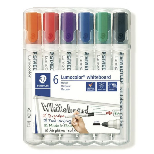 6 Marcadores Lumocolor de Quadro Branco  Staedtler