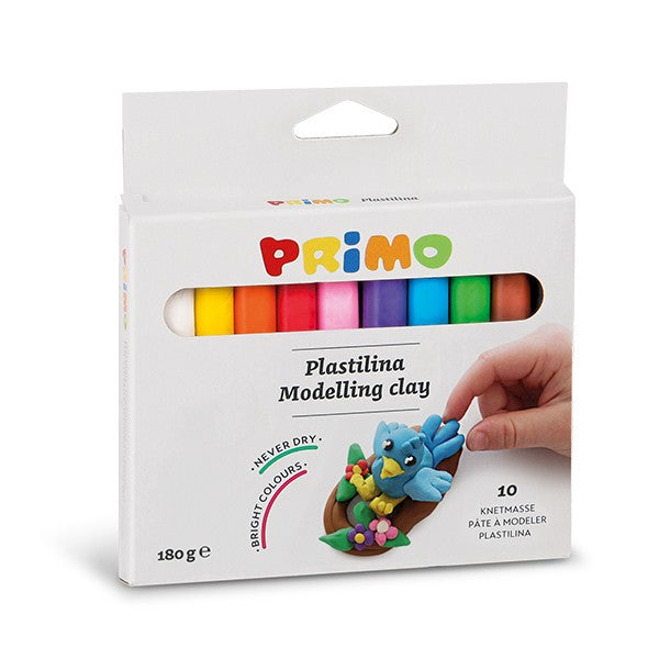 Caixa c/10 Barras de Plasticinas 180 grs Primo