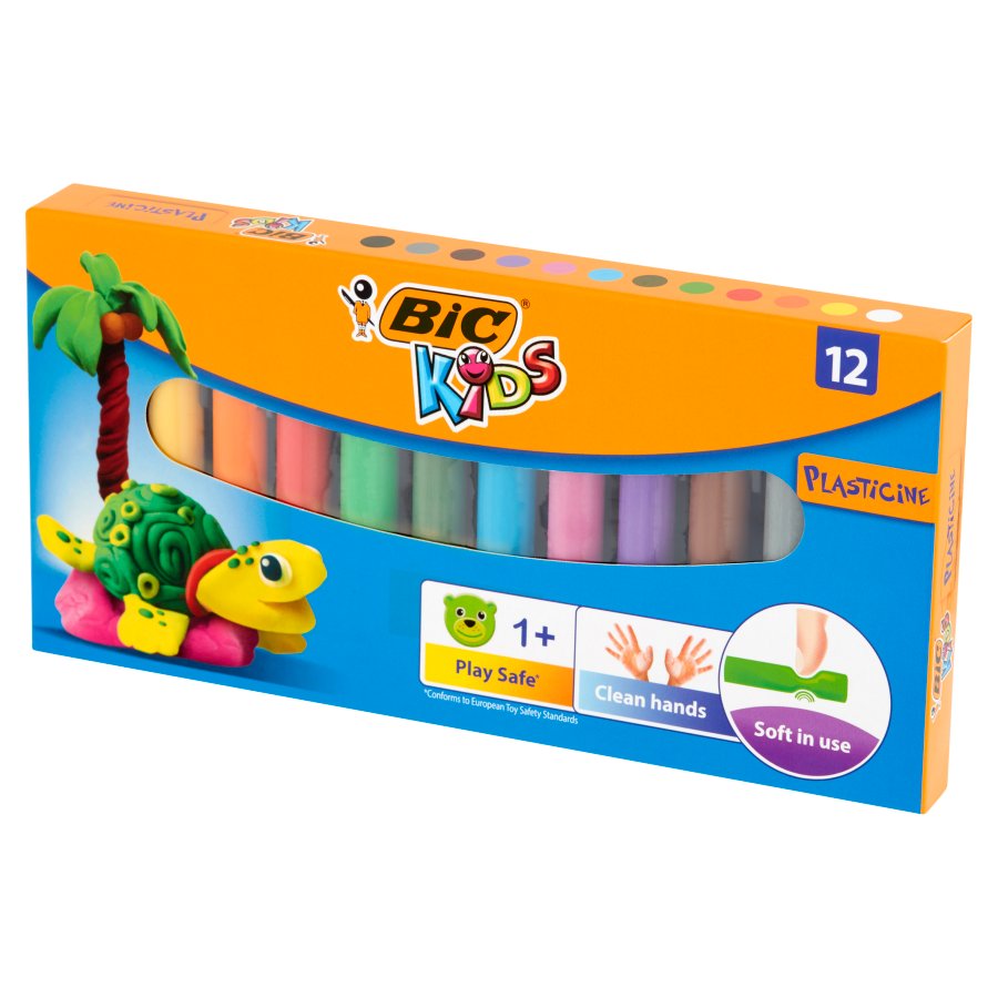 BIC Kids - Plasticina em Barras, Caixa 12 Unidades de Cores Sortidas