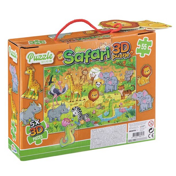 Puzzle 3D 55 Peças - Animais