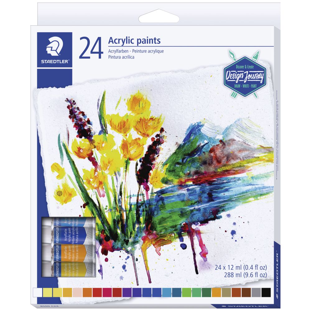Conjunto Pintura Acrílica Staedtler 24 Unidades.