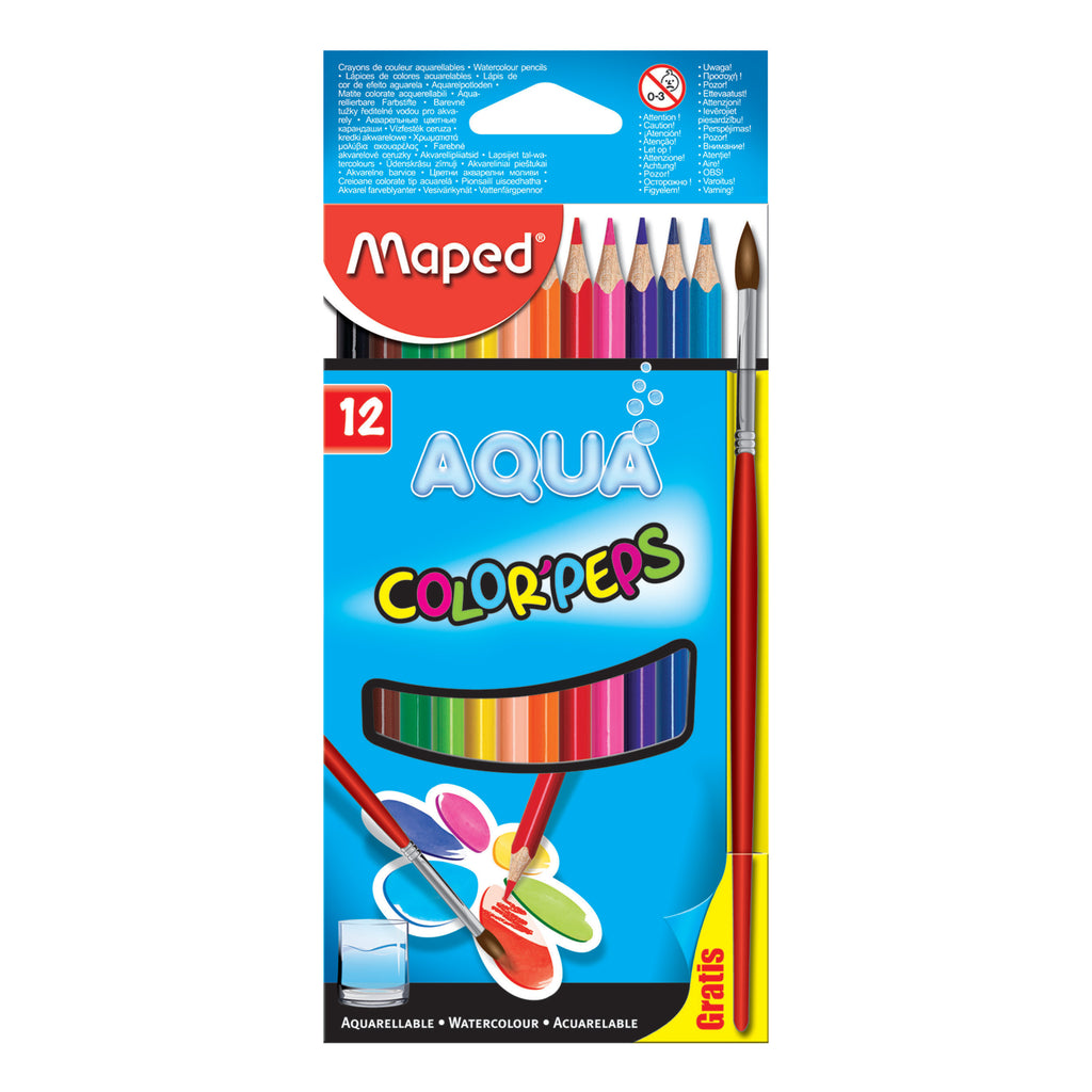 12 Lápis de Cor Aqua Color Peps Maped