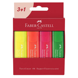 4 Marcadores Fluorescentes Faber-Castell