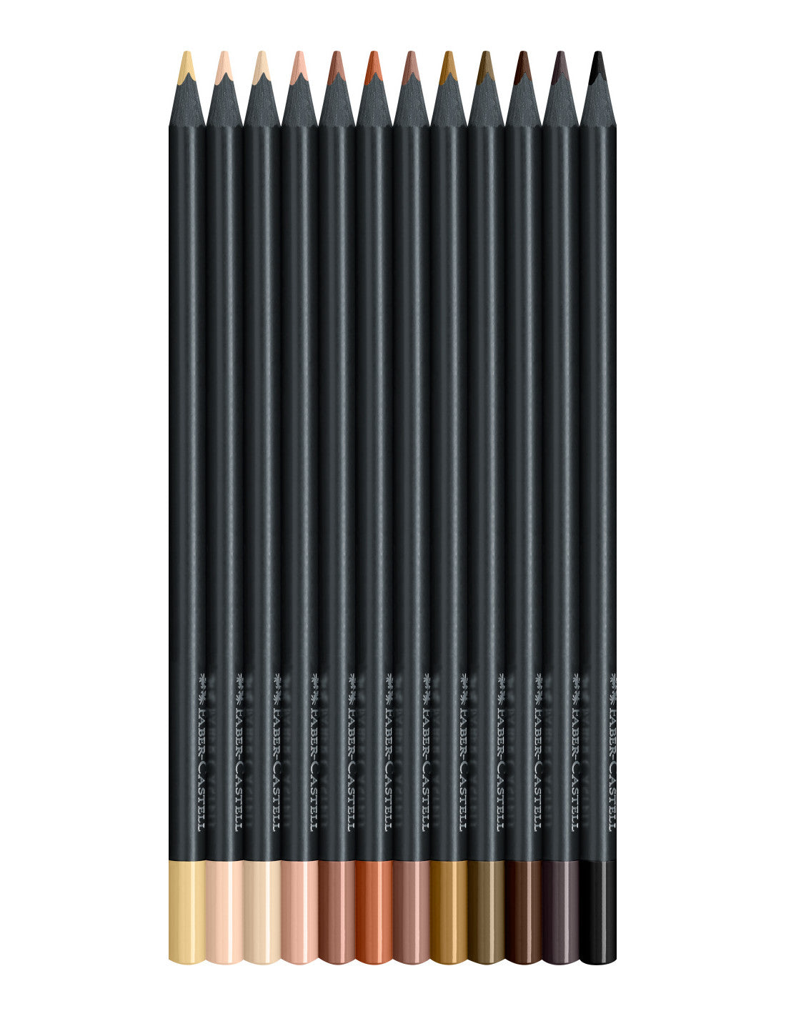 12 Lápis Cor Tons de Pele Faber-Castell Black Edition Super Soft