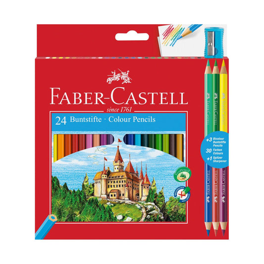 27 Lápis De Cor + 3 Bicolor Faber Castell